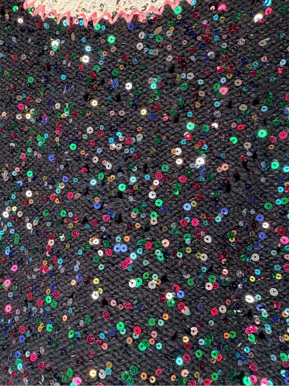 Chanel Sequin Knit Tank Top Black Multicolor CC Size 40 XS S